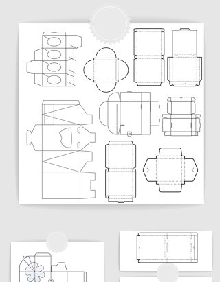 矢量包装盒展开图素材