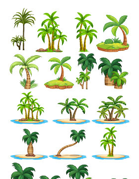 椰树树木矢量素材