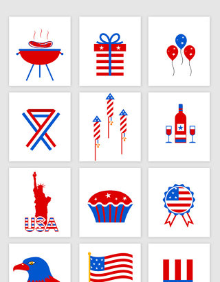 美国文化图标图形设计素材