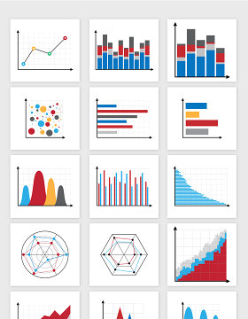 15款矢量PPT统计图表