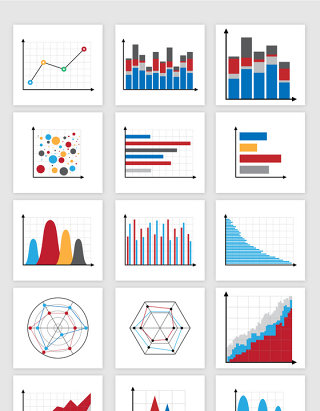 15款矢量PPT统计图表