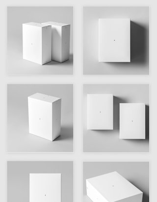 矢量psd分层白色长方形包装盒