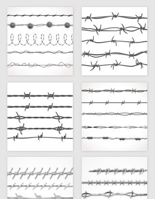 直线铁丝网围栏矢量素材