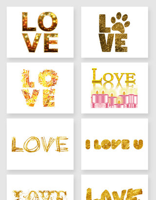 love字体设计元素