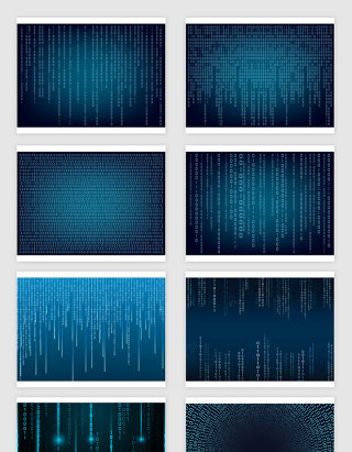 矢量蓝色科技数字矩阵