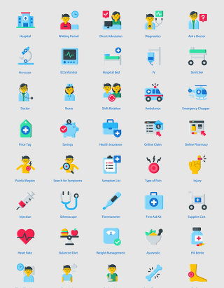 医学医院医疗主题应用图标素材