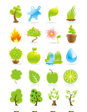 矢量绿色植物图标素材