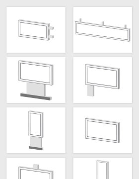 矢量户外广告牌样机素材