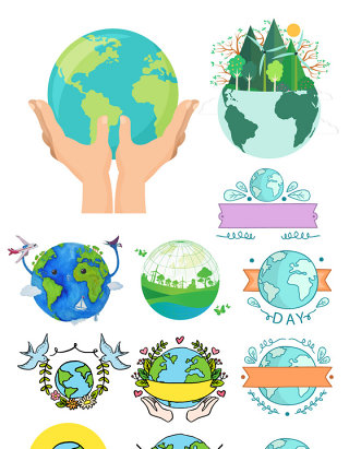 绿色爱护地球地球日素材