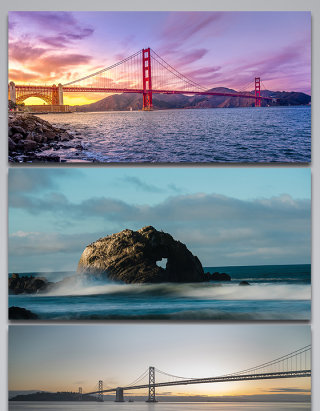 旧金山美丽风景旅行景观背景图