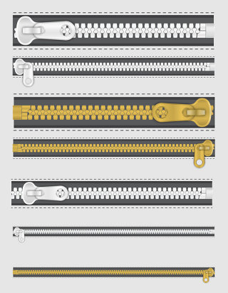 矢量各种拉链元素