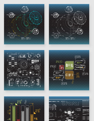互联网电子科技大屏数据可视化素材