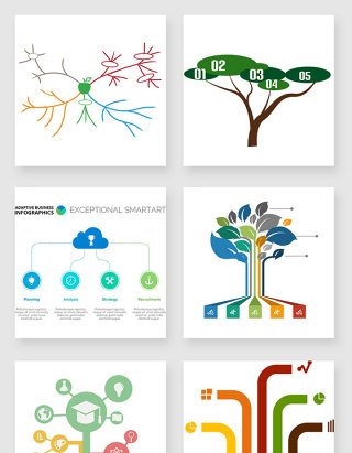 不规则图形树状图素材合集