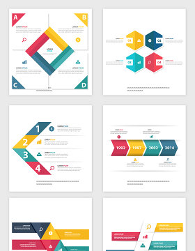 PPT几何图表报表类矢量素材