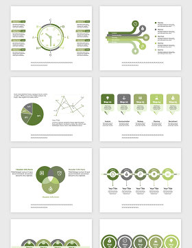 绿色的PPT报表类矢量素材