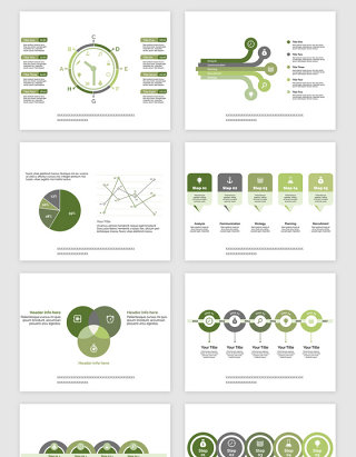 绿色的PPT报表类矢量素材