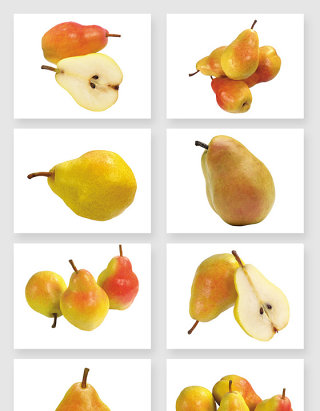 甜蜜可口的梨水果免抠图设计素材