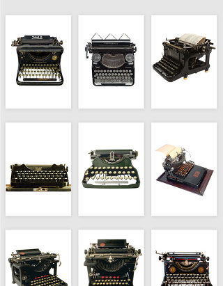 高清免抠复古打字机