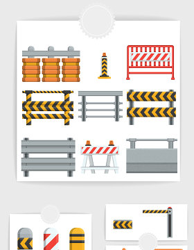 矢量公路路障护栏