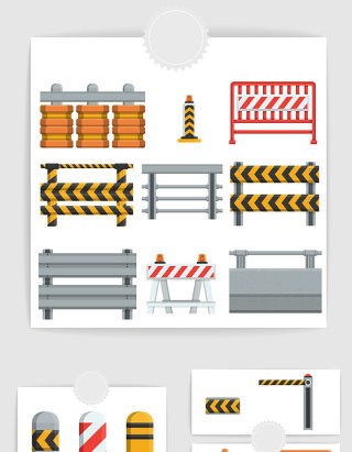 矢量公路路障护栏