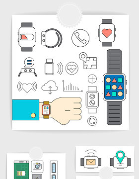 矢量极简线条智能手表素材