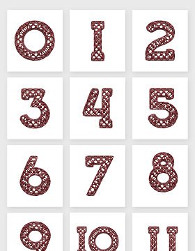红杉木镂空数字3D建模设计素材
