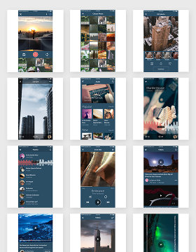 简洁多媒体APP界面设计素材