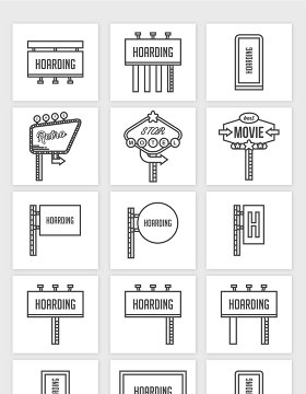 矢量线条广告牌图形