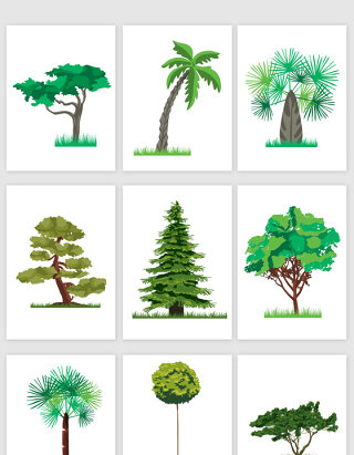 各品种树各类树矢量设计素材