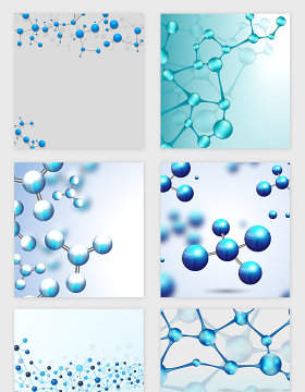 科技医疗线条蓝色分子纹理矢量素材