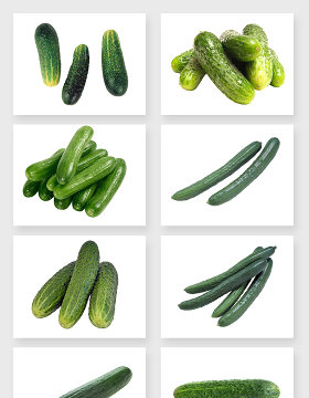 绿色纯天然味美新鲜黄瓜免抠图设计素材