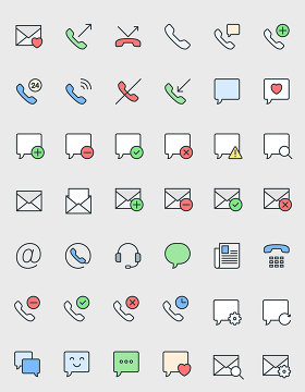 互联网邮箱客服语音网页图标UI素材