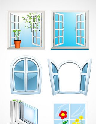 各式窗户矢量设计素材