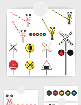 矢量铁路交通指示牌