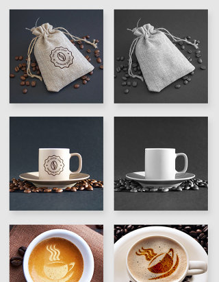 咖啡品牌产品贴图样机展示素材