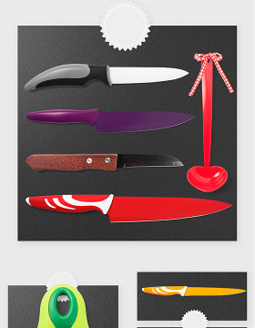 厨房塑料刀具高清PSD贴图素材