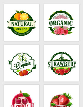 各种水果标签设计素材