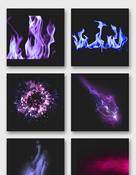 紫色火焰效果设计素材