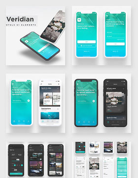 旅行类多功能app应用ui设计素材