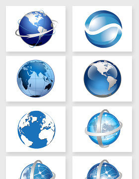蓝色科技地球仪球体设计素材