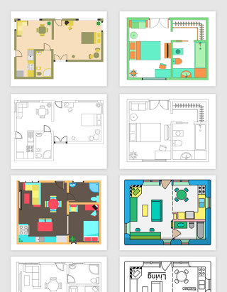 矢量室内设计平面图元素