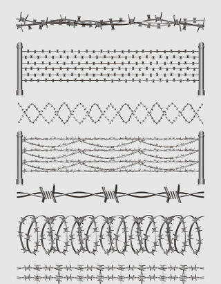 矢量防护栏铁丝网素材