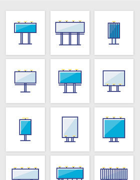 矢量各种造型广告牌元素