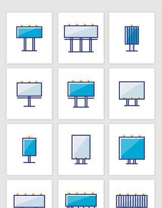 矢量各种造型广告牌元素
