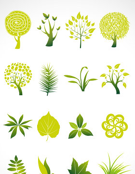 绿色小植物矢量图标图形图标
