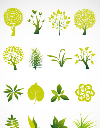 绿色小植物矢量图标图形图标