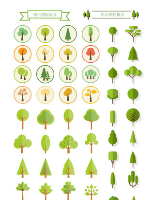 绿色树木图标素材