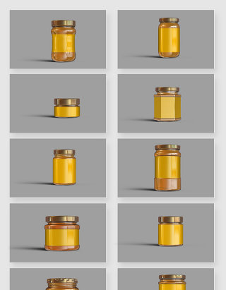 高清蜂蜜罐玻璃罐PSD素材