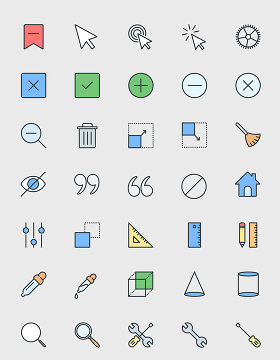 简约线条网页应用图标矢量素材