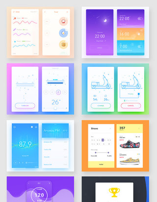 时尚app应用程序界面ui设计素材